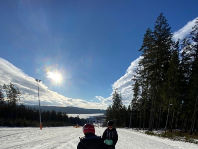 Snowboarding on Lipno-Kramolín